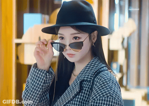 Woman In Hat And Sunglasses With Daylight GIF