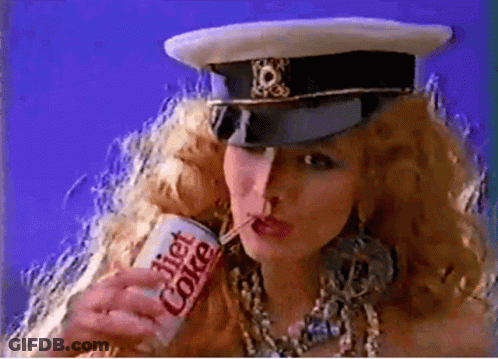 Woman In Hat Drinking Diet Coke GIF