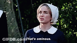 Woman In Hat In Woods Saying That's Ominous GIF