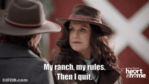 Woman In Hat Saying My Ranch My Rules GIF