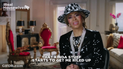 Woman In Hat Saying That Kinda Stuff Starts To Get Me Riled Up GIF