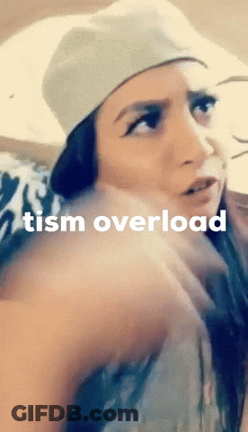 Woman In Hat Saying Tism Overload GIF