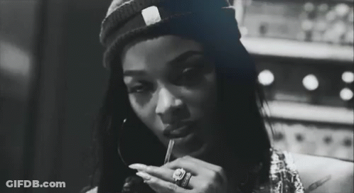 Woman In Hat Smoking Cigarette GIF