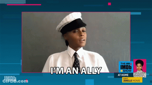 Woman In Hat Tie I'm An Ally IMDb Show GIF