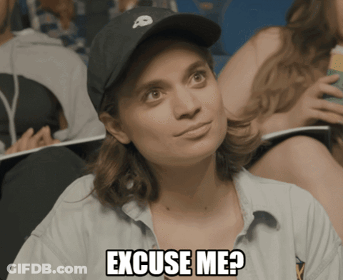 Woman In Hat With Skull Saying Excuse Me GIF