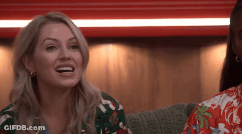 Woman In Hawaiian Shirt Smiling GIF