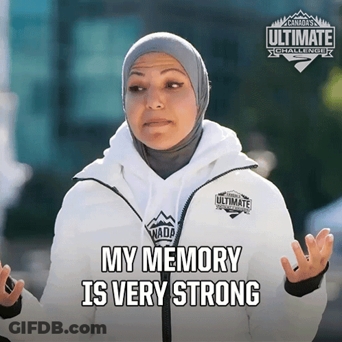 Woman In Head Scarf And White Jacket Says My Memory Is Very Strong GIF