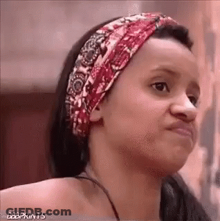 Woman In Headband Making Funny Face GIF