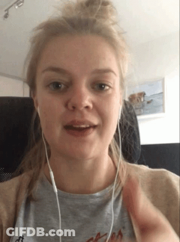 Woman In Headphones And California T-Shirt GIF