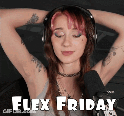 Woman In Headphones And Choker Flex Friday GIF