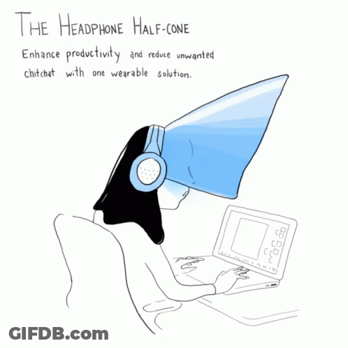 Woman In Headphones And Half Cone Hat GIF