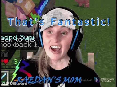Woman In Headphones And Hat Playing Minecraft GIF