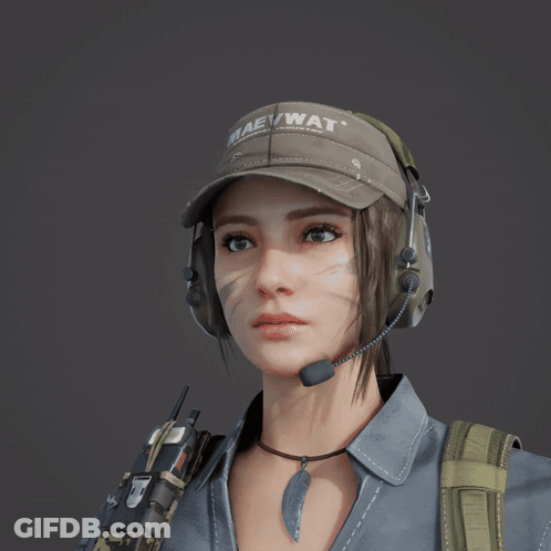 Woman In Headphones And Maewwat Hat GIF