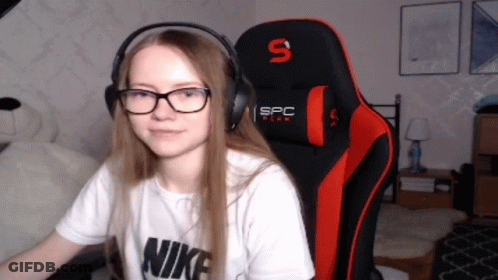 Woman In Headphones And Nike Shirt GIF