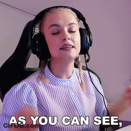 Woman In Headphones As You Can See GIF