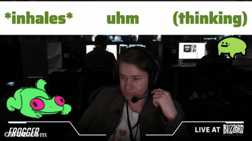 Woman In Headphones At Screen Saying Live At Bizzard GIF