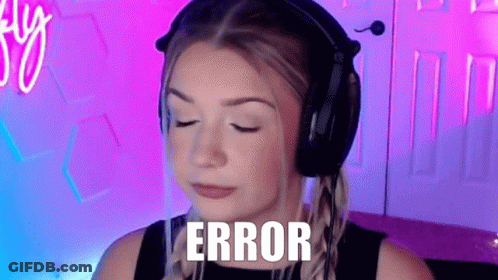 Woman In Headphones Making Funny Face Saying Error GIF