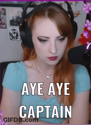 Woman In Headphones Saying Aye Aye Captain GIF