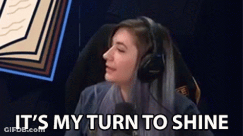 Woman In Headphones Saying It's My Turn To Shine GIF