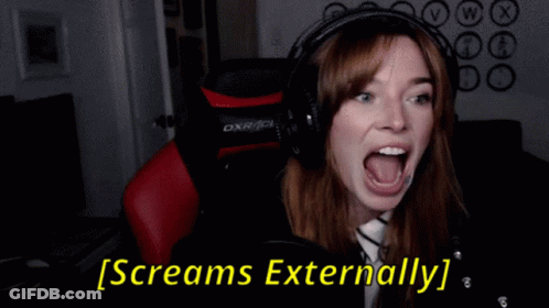 Woman In Headphones Saying Screams Externally GIF
