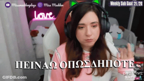 Woman In Headphones Sitting With Weekly Sub Goal 21/20 GIF