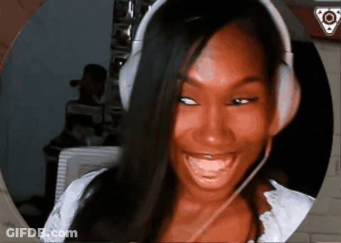 Woman In Headphones Smiling In Circle GIF