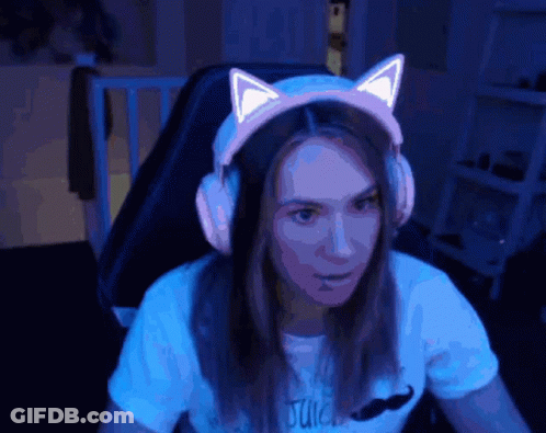 Woman In Headphones Wearing Juice Shirt GIF