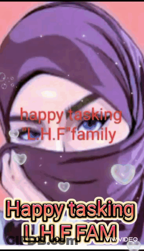 Woman In Hijab Happy Tasking LH.F Family GIF