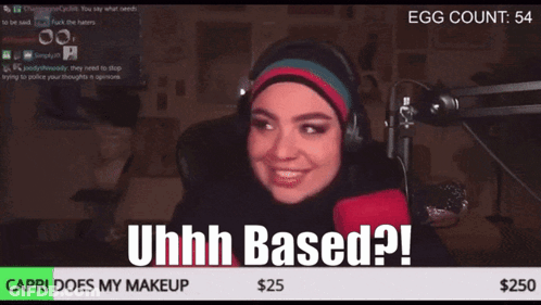 Woman In Hijab Smiling At Microphone Saying Uhh GIF