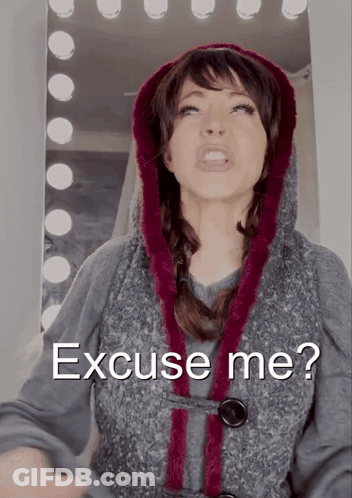 Woman In Hooded Vest With Excuse Me GIF
