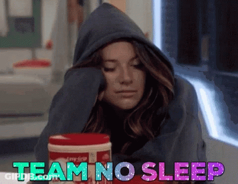 Woman In Hoodie With Team No Sleep GIF