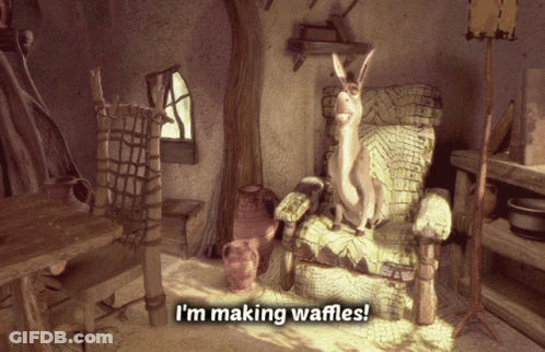 Woman In Hospital Bed Eating Waffles GIF