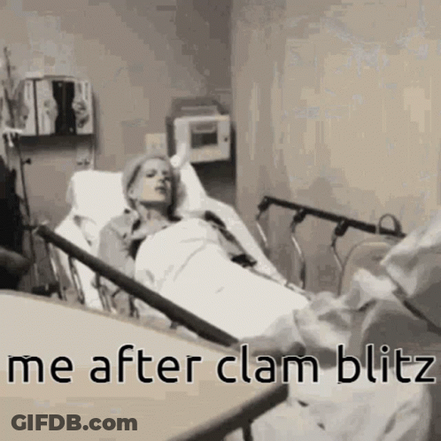 Woman In Hospital Bed Me After Clam Blitz GIF