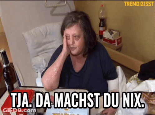 Woman In Hospital Bed With Tja Da Machst Du Nix GIF