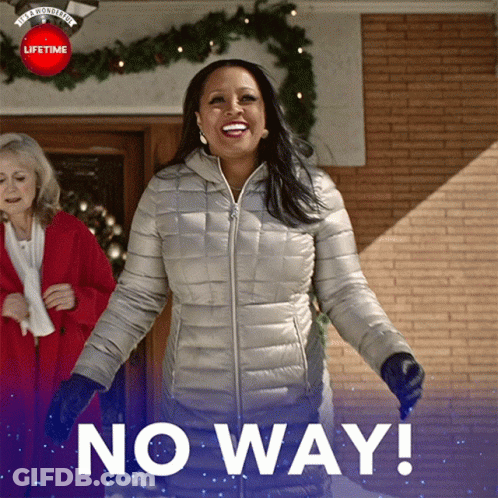 Woman In Jacket Saying No Way GIF