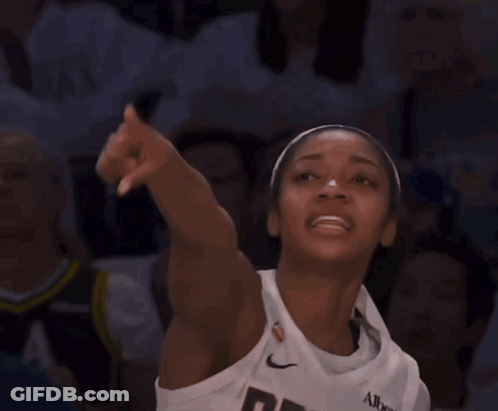 Woman In Jersey Saying Dream Pointing GIF