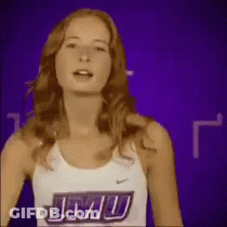Woman In JMU Tank Top GIF