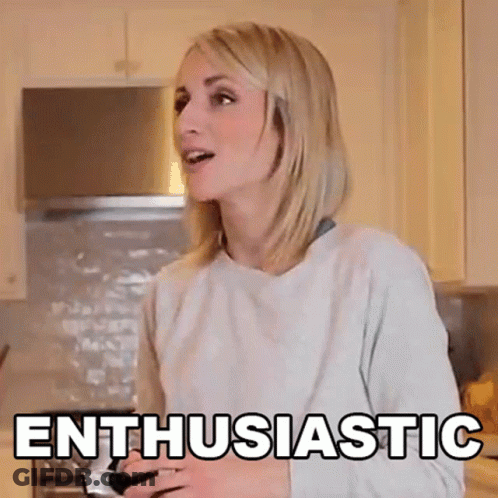 Woman In Kitchen Saying Enthusiastic GIF