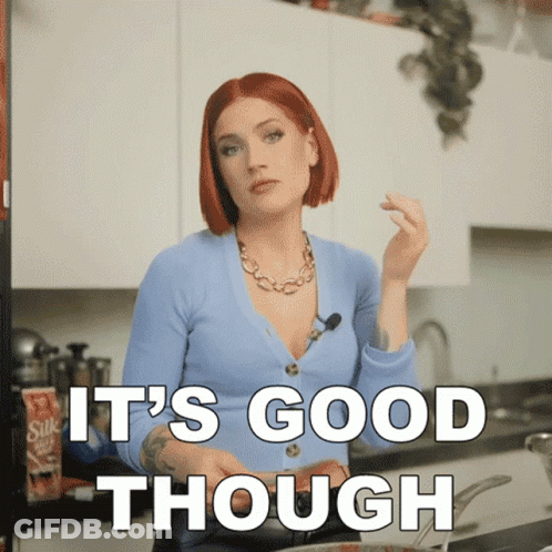 Woman In Kitchen Saying It's Good Though GIF