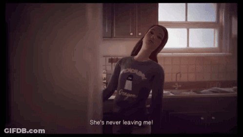 Woman In Kitchen Saying She Never Leaving Me GIF