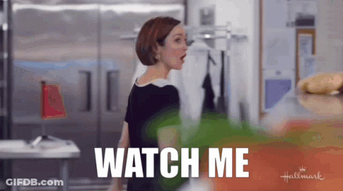 Woman In Kitchen Saying Watch Me GIF