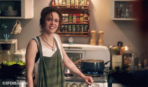 Woman In Kitchen With Pot Saying Utensil GIF
