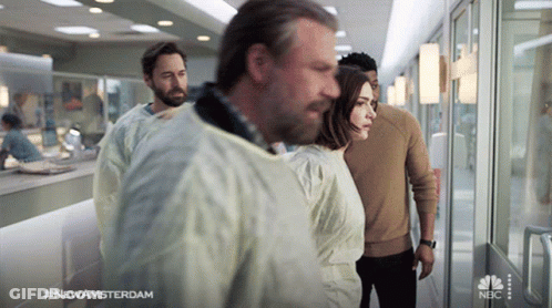 Woman In Lab Coat Saying Enough In Hospital Room GIF