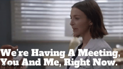 Woman In Lab Coat Saying We're Having A Meeting GIF