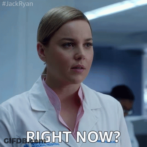 Woman In Lab Coat With Right Now GIF