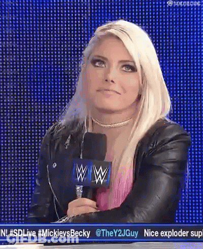 Woman In Leather Jacket At Microphone GIF