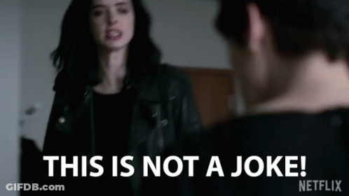 Woman In Leather Jacket Next To Man Says This Is Not A Joke Netflix GIF
