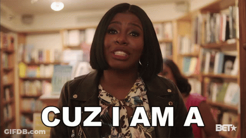 Woman In Leather Jacket Says Cuz I Am A Bet GIF