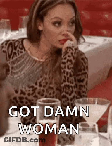 Woman In Leopard Sweater With Martini And Wine GIF