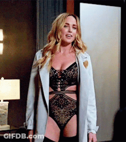 Woman In Lingerie And Trench Coat GIF